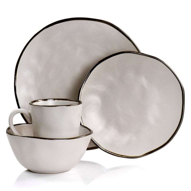 Elama Stoneware Dinnerware Set Service for 4 & Reviews Wayfair